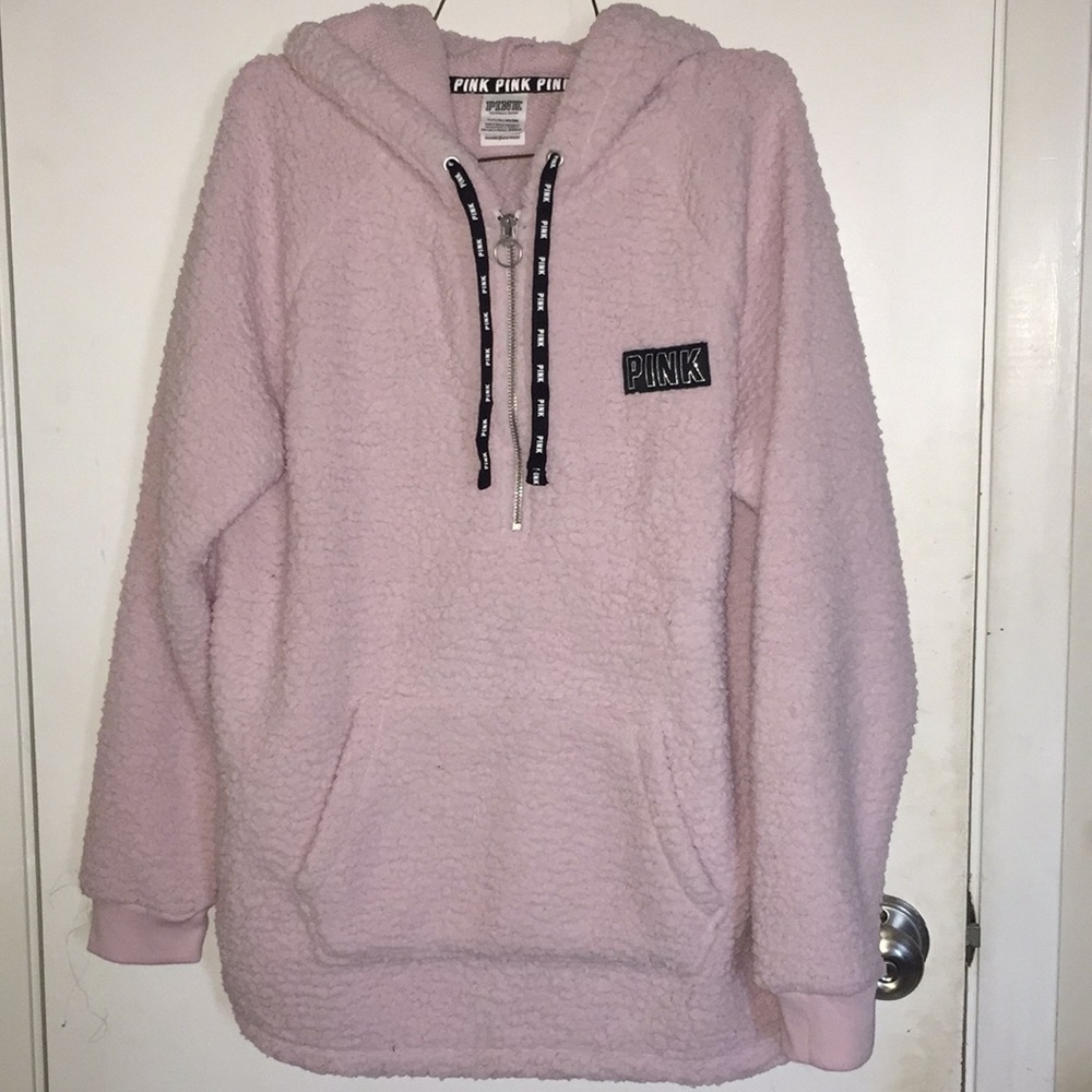 New VS Baby Pink Sherpa Hoodie